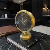 Prestige Gold Modern Masa Saati – Altın Çerçeveli Minimal Lüks Ofis & Ev Dekoratif Saat