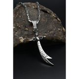 Prestige Gümüş 925 Ayar Gümüş Zülfikar Hz. Ali'nin Kılıcı Kolye Kral Zincir 2 mm 901593 - 65 cm