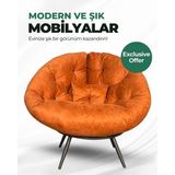 Prestige Milano Style Berjer | Tay Tüyü Kumaşlı Modern Tekli Koltuk | Ergonomik & Konforlu Dinlenme Koltuğu - Turuncu