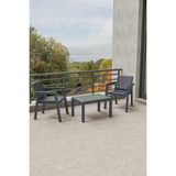 Prestij 1+1 Sehpa Mindersiz 2 Kişilik Bistro Set Bahçe Balkon Teras Takımı - Antrasit