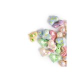 Prestij Boncuk 3 Boyutlu Kalp Figürü Soft Parlak Renkli Desenli Plastik Boncuk 5 Adet
