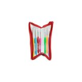 Prestij Boncuk Çantalı Silikon Saplı Tığ Seti 7 Farklı Numara 2mm-5mm Renkli Tığlar ile Pratik Kullanım