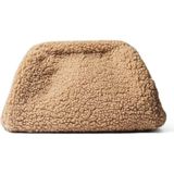 Prestij Boncuk Nerry Atelier Secret Bej Teddy Peluş Kadın El ÇANTASI-1000 - En:28 cm boy:20 cm derinlik :15 cm