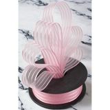 Prestij Boncuk Şifon Pembe Kurdele 2.5 Cm Şerit 20 Mt