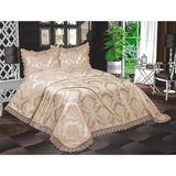 Prestij Home Jakarlı Şönil Pike Yatak Örtüsü Takımı Aden - Cappuccino - 250 x 250 cm