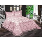 Prestij Home Jakarlı Şönil Pike Yatak Örtüsü Takımı Aden - Pudra - 250 x 250 cm