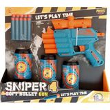Prestij Oyuncak Sniper 4 Girişli Hedefli Dürbünlü Sünger Dart Atan Nerf Tabancası - Renkli