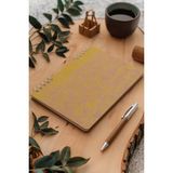 Prestij Yellow Leaves Kraft Çizgili Defter