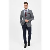Presto Erkek 6 Drop Slimfit Kareli Ceket Gri “yeni Sezon – Premium Kumaş – Sınırlı Stok” 1635-070 - 58