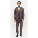 Presto Erkek Armürlü 6 Drop Kruvaze Yelekli Slim Takım Elbise Bordo 777-800 - 48
