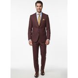 Presto Erkek Armürlü 6 Drop Slim Takım Elbise Bordo 667-500