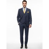 Presto Erkek Slimfit 6 Drop Yelekli Takım Elbise Lacivert 794-200 - 54