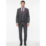 Presto Erkek Slimfit 6 Drop Yelekli Takım Elbise Siyah 786-022 - 48