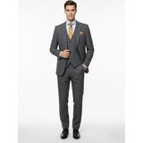 Presto Erkek Slimfit Armürlü 6 Drop Yelekli Takım Elbise Siyah 786-011 - 48