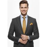 Presto Erkek Slimfit Çizgili Yün Takım Elbise 6 Drop Lacivert 2127-200 - 52