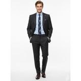 Presto Erkek Slimfit Çizgili Yün Takım Elbise 6 Drop Siyah 2127-001 - 48
