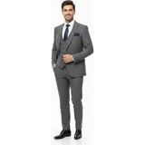 Presto Erkek Yelekli Slim Battal Takım Elbise 6 Drop Füme 792-075 - 58