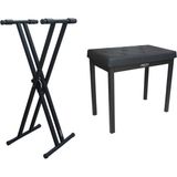 Presto Klavye Org Sehpası Standı ve Piyano Taburesi NW/DBL Metal Siyah Tasarım ile Dayanıklı