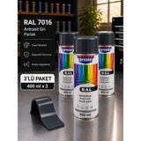 Presto Ral 7016 Antrasit Gri Parlak Akrilik Sprey Boya 400 ml – 3’lü Paket