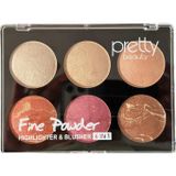 Pretty 6 Lı Makyaj Seti 3 Allık + 3 Highlighter 02 - Pb426