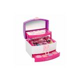 Pretty Pink ZümrütOyuncakStore Güzellik Seti Kuaför 3 Katlı Taşıma Çantalı Makyaj Seti-Sürülebilir Far,Ruj,Oje