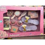 Pretty Pinky Terlik Gözlük Tarak Set 43X28 cm Terlik 18CM - Çok Renkli - kutulu aksesuar set