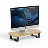 Prexua Upster Ahşap Monitör Standı - Ergonomik Monitör Yükseltici - Medium - UPS10050 - Safir Meşe - Siyah