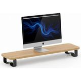 Prexua Upster Ahşap Monitör Standı - Ergonomik Monitör Yükseltici (Safir Meşe - Siyah Ayak, La - Çok Renkli