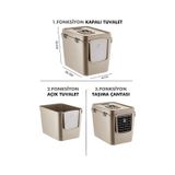 Pribor Hz-500 Xxl 3 Fonksiyonlu Açık / Kapalı Kedi Tuvaleti Ve Taşıma Çantası Bej 56 X 40 X 43 Cm bej