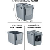 Pribor HZ-500 XXL Gri 3 Fonksiyonlu Kedi Tuvaleti