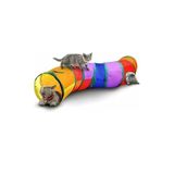 Pribor Kedi Oyun Tüneli Gökkuşağı Renkli (Kıvrımlı Model)