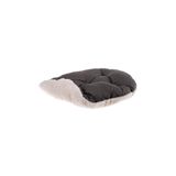 Pribor Kedi ve Mini Irk Köpek Peluş Yatağı, Gri - Beyaz, Oval, 55 cm x 36 cm