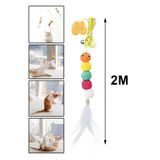 Pribor Tırtıl Kedi Oyuncağı, Kendinden Yapışkanlı, Zilli, Elastik İpli, Asılı Kedi Oyuncağı