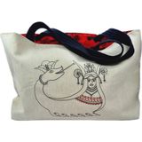 Priding Design Şahmeran Nakışlı Kadın Omuz Çantası ve Clutch Set - Bej - Krem