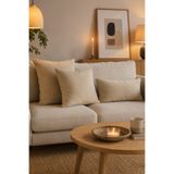 Priene Home Textile Bej Kadife Dokulu Dekoratif Kırlent Kılıfı - Fermuarlı - 1 Adet