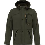 Prifaldi Haki Renkli Su ve Rüzgar Geçirmez Kürklü Softshell Erkek Mont Slim Fit Özellikli