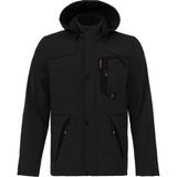 Prifaldi Su ve Rüzgar Geçirmez Siyah Kürklü Softshell Erkek Mont Slim Fit Günlük Kullanım İçin