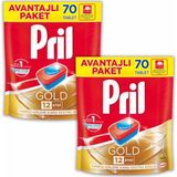 Pril 2 x 70 Tablet Pril Gold 140 Yıkama Tablet Doypack