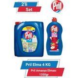 Pril 4 kg Limon Kokulu Sıvı Bulaşık Deterjanı + 1350 gr Amasya Elması Sıvı Bulaşık Deterjanı