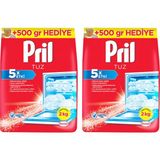 Pril 5 Etki Bulaşık Makinesi Tuzu 2 kg x 2 Kalıntı Bırakmayan Toz Form