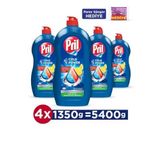 Pril Elde Yıkama Sıvı Bulaşık Deterjanı 4 x 1350g Limon 5+ Etki + Parex Sünger Hediye