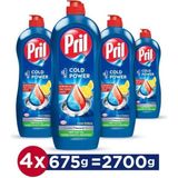 Pril Elde Yıkama Sıvı Bulaşık Deterjanı 4 x 675G Limon Kokulu Kendinden Yağ Çözme Etkisi