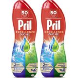Pril Excellence Duo Jel Bulaşık Makinesi Deterjanı 900 ml (50 Yıkama) Yağ Çözücü 2 Adet