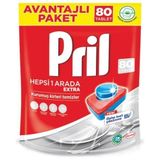 Pril Hepsi Bir Arada Extra 80 Adet Bulaşık Makinesi Tableti