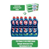 Pril Power 5 Limon Etkili Sıvı Bulaşık Deterjanı 675 g x 6’lı Set + Sera Buzdolabı Poşeti Hediye