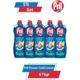 Pril Power Cold Limon 675 gr 5'li Set Limon Kokusuyla Soğuk Suda Etkili Bulaşık Deterjanı - 675 ml