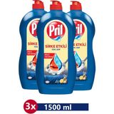 Pril Sirke Gücüyle 1500 ml Bulaşık Deterjanı 3'lü Özel Seri Parlak ve Hijyenik Sonuç - 1,5 lt