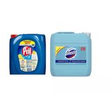 Pril Sıvı Bulaşık Deterjanı 4 Kg + Domestos Okyanus Ferahlığı Çamaşır Suyu 3.2 L (2'Li Set)