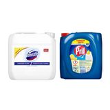 Pril Sıvı Bulaşık Deterjanı 4 Kg + Domestos Ultra Beyaz Çamaşır Suyu 3.2 L (2'Li Set)