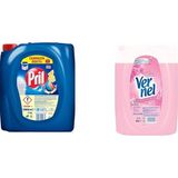 Pril Sıvı Bulaşık Deterjanı Limon 4 kg + Vernel Çamaşır Yumuşatıcısı Gülün Büyüsü 5 - 0,01 gr